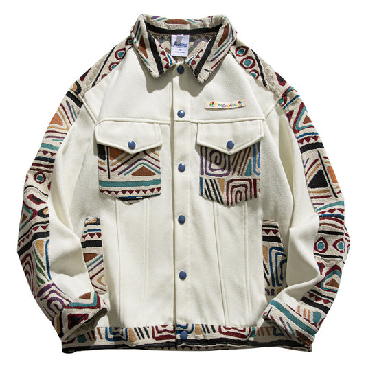 Unisex Stitching Street Baseball Uniform Men Couple Loose Casual Jacket