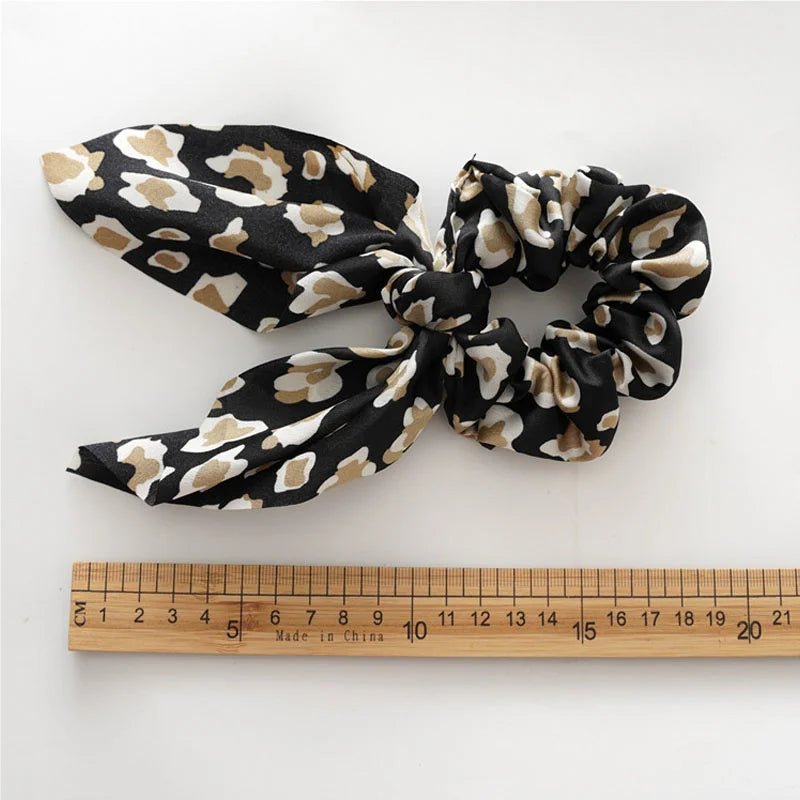 4pcs/lot Women Hair Scrunchies Elastic Hair Bands Leopard Print Bow Knotted Scrunchy for Girls Hair Ties - PratSN