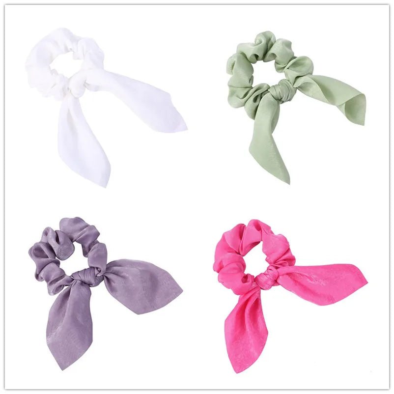 4pcs/lot Women Hair Scrunchies Elastic Hair Bands Leopard Print Bow Knotted Scrunchy for Girls Hair Ties - PratSN