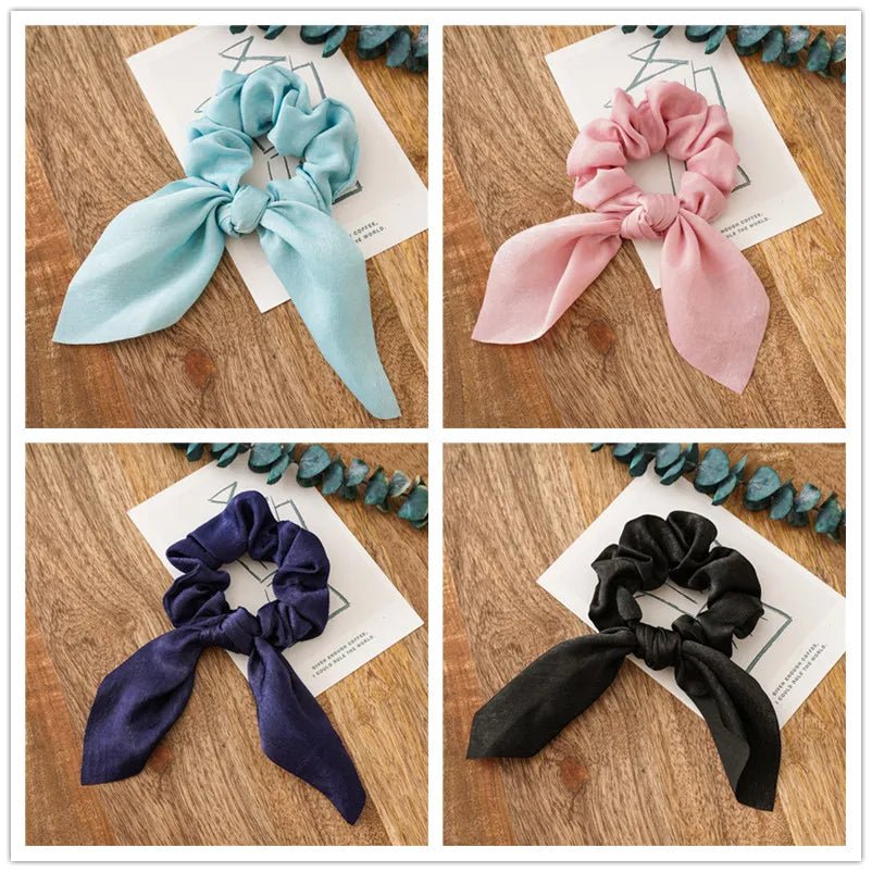 4pcs/lot Women Hair Scrunchies Elastic Hair Bands Leopard Print Bow Knotted Scrunchy for Girls Hair Ties - PratSN