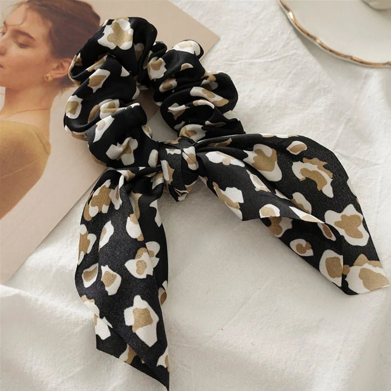 4pcs/lot Women Hair Scrunchies Elastic Hair Bands Leopard Print Bow Knotted Scrunchy for Girls Hair Ties - PratSN