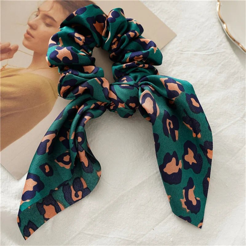 4pcs/lot Women Hair Scrunchies Elastic Hair Bands Leopard Print Bow Knotted Scrunchy for Girls Hair Ties - PratSN