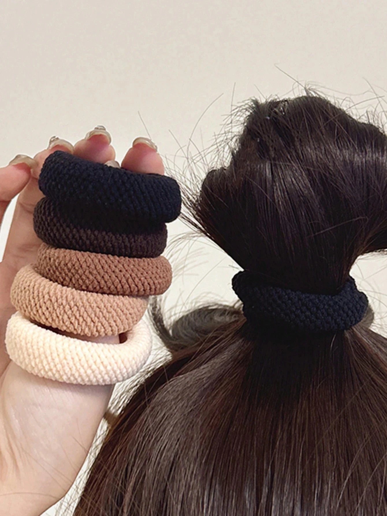 5/10 Mix Color High Elasticity Thickened Versatile Simple Scrunchies, Hair - Friendly (Random Color) Hair Ties Hair Rope - PratSN