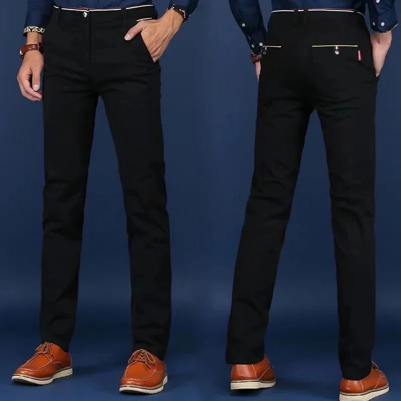 6 Colors Fashion Mens Slim Fit Casual Pants Korea Style Business Work Trousers All - match Mens Midwaist Straight Casual Pants - PratSN