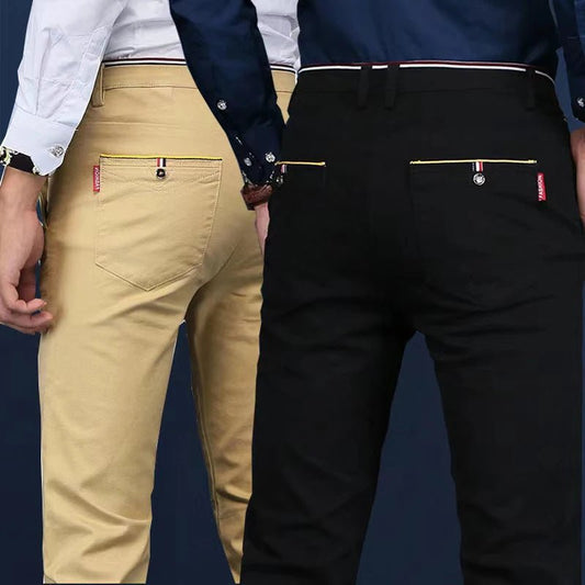 6 Colors Fashion Mens Slim Fit Casual Pants Korea Style Business Work Trousers All - match Mens Midwaist Straight Casual Pants - PratSN