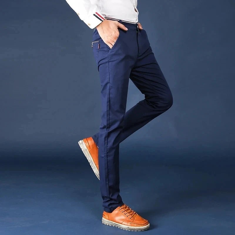 6 Colors Fashion Mens Slim Fit Casual Pants Korea Style Business Work Trousers All - match Mens Midwaist Straight Casual Pants - PratSN