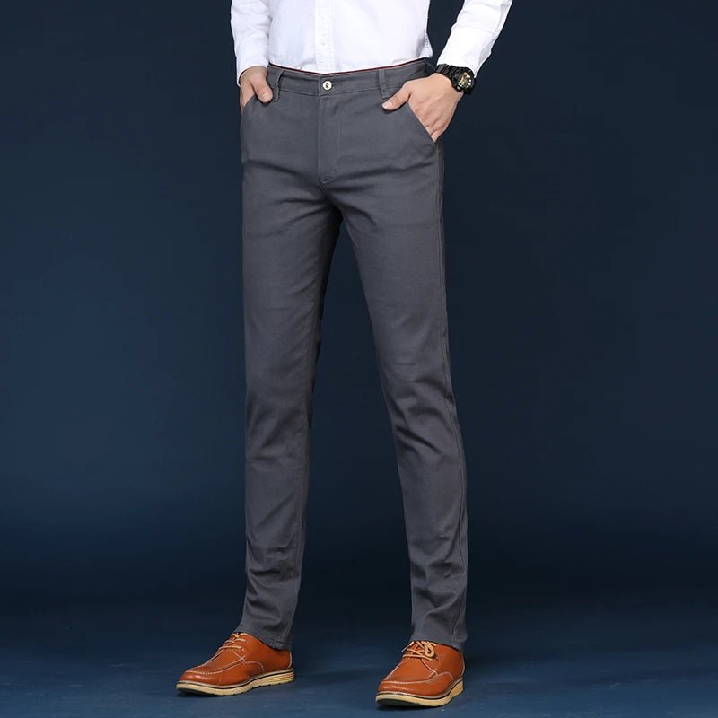 6 Colors Fashion Mens Slim Fit Casual Pants Korea Style Business Work Trousers All - match Mens Midwaist Straight Casual Pants - PratSN