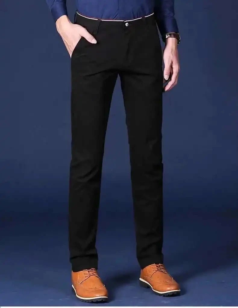 6 Colors Fashion Mens Slim Fit Casual Pants Korea Style Business Work Trousers All - match Mens Midwaist Straight Casual Pants - PratSN