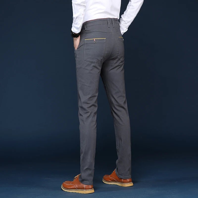 6 Colors Fashion Mens Slim Fit Casual Pants Korea Style Business Work Trousers All - match Mens Midwaist Straight Casual Pants - PratSN