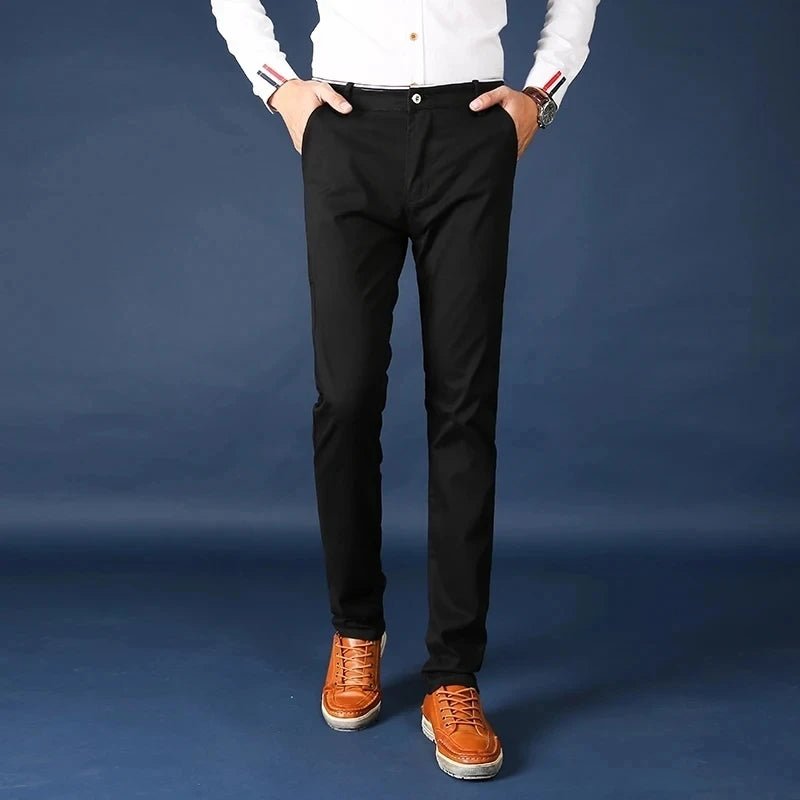 6 Colors Fashion Mens Slim Fit Casual Pants Korea Style Business Work Trousers All - match Mens Midwaist Straight Casual Pants - PratSN