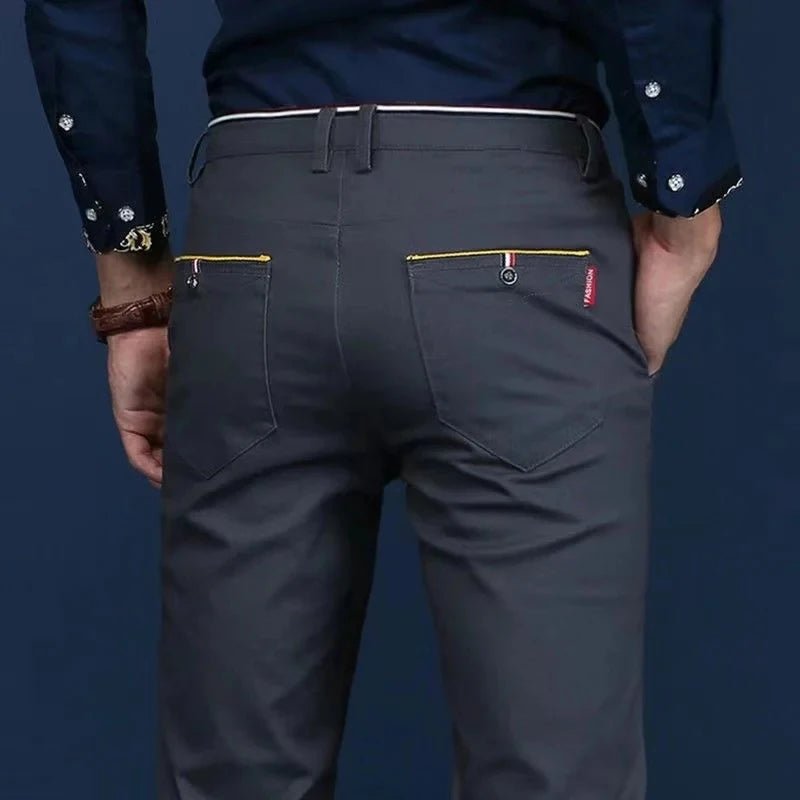 6 Colors Fashion Mens Slim Fit Casual Pants Korea Style Business Work Trousers All - match Mens Midwaist Straight Casual Pants - PratSN