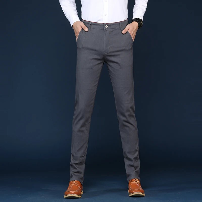 6 Colors Fashion Mens Slim Fit Casual Pants Korea Style Business Work Trousers All - match Mens Midwaist Straight Casual Pants - PratSN