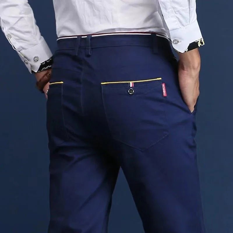 6 Colors Fashion Mens Slim Fit Casual Pants Korea Style Business Work Trousers All - match Mens Midwaist Straight Casual Pants - PratSN