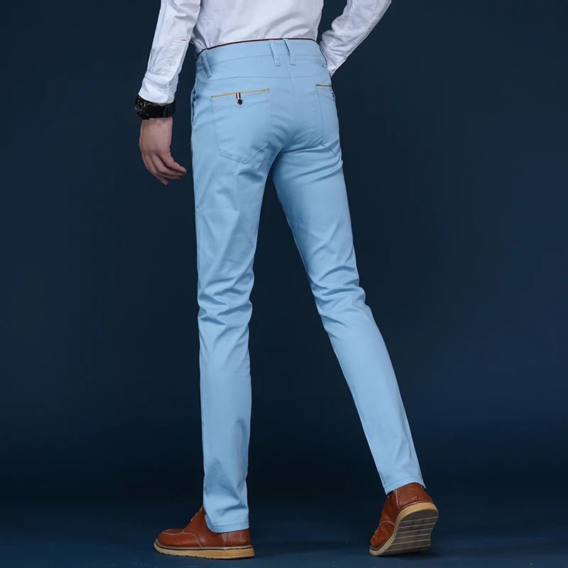 6 Colors Fashion Mens Slim Fit Casual Pants Korea Style Business Work Trousers All - match Mens Midwaist Straight Casual Pants - PratSN