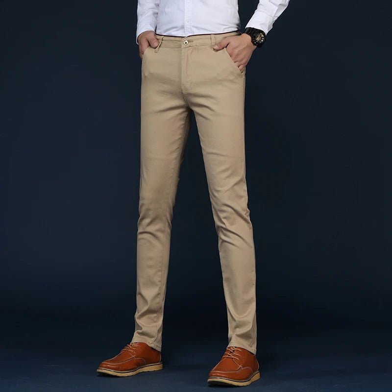 6 Colors Fashion Mens Slim Fit Casual Pants Korea Style Business Work Trousers All - match Mens Midwaist Straight Casual Pants - PratSN