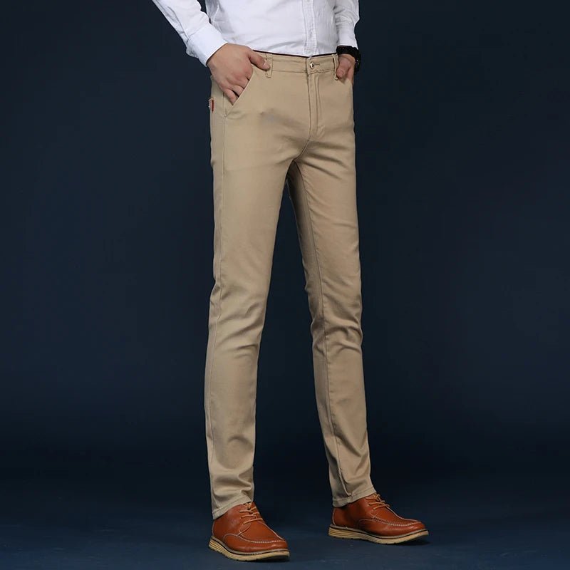 6 Colors Fashion Mens Slim Fit Casual Pants Korea Style Business Work Trousers All - match Mens Midwaist Straight Casual Pants - PratSN