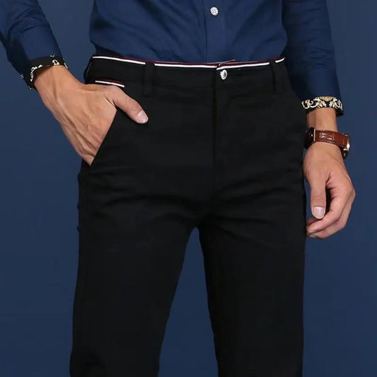 6 Colors Fashion Mens Slim Fit Casual Pants Korea Style Business Work Trousers All - match Mens Midwaist Straight Casual Pants - PratSN