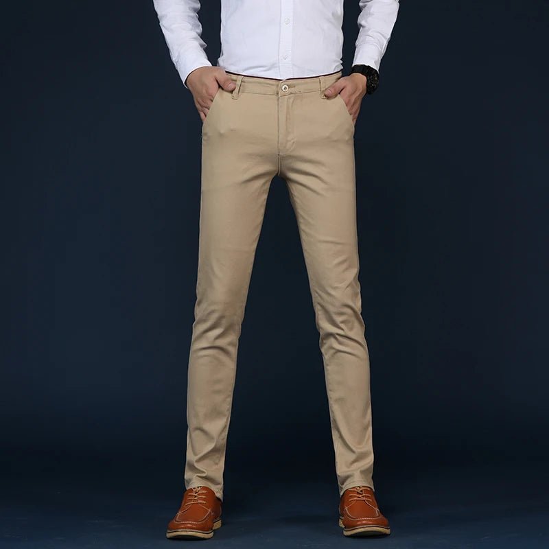6 Colors Fashion Mens Slim Fit Casual Pants Korea Style Business Work Trousers All - match Mens Midwaist Straight Casual Pants - PratSN