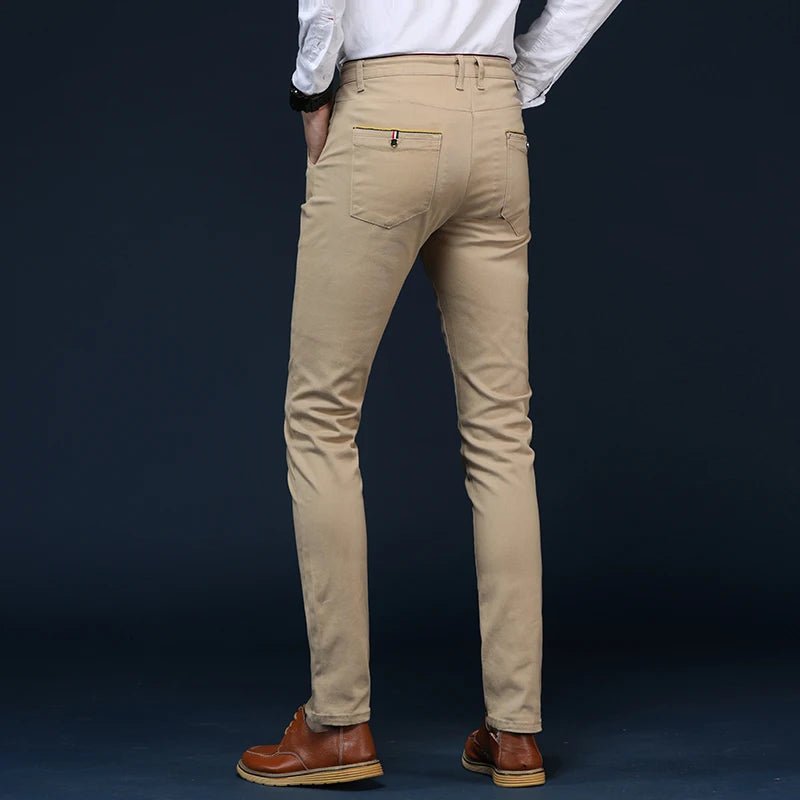 6 Colors Fashion Mens Slim Fit Casual Pants Korea Style Business Work Trousers All - match Mens Midwaist Straight Casual Pants - PratSN