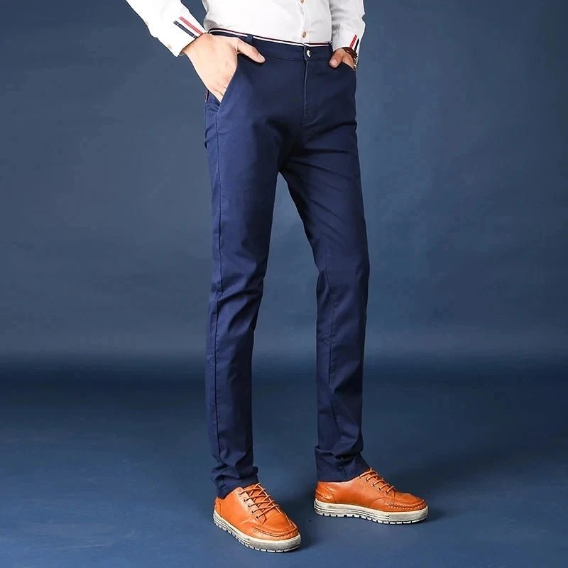 6 Colors Fashion Mens Slim Fit Casual Pants Korea Style Business Work Trousers All - match Mens Midwaist Straight Casual Pants - PratSN