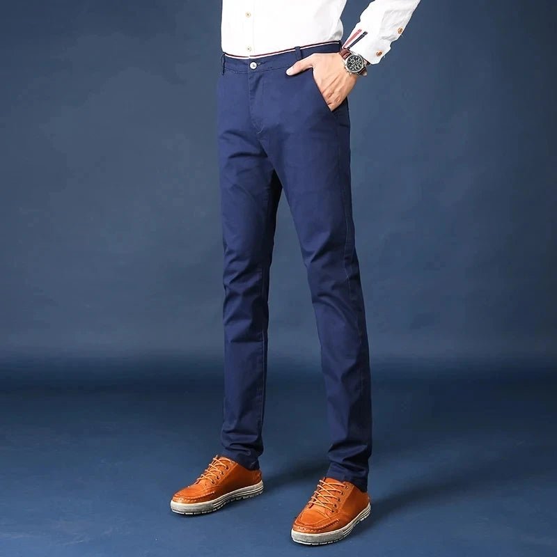6 Colors Fashion Mens Slim Fit Casual Pants Korea Style Business Work Trousers All - match Mens Midwaist Straight Casual Pants - PratSN