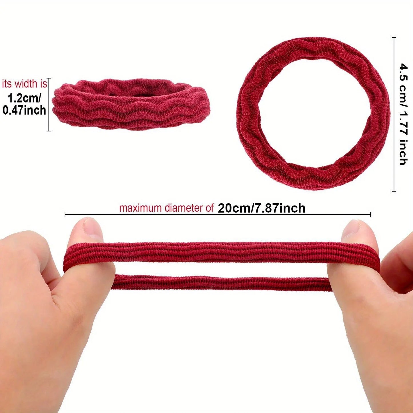 60 Pcs Seamless Hair Ties Ponytail Holders Thick Elastic Hair Tie Cotton No Crease Hair Band Lightweight Highly Elastic - PratSN
