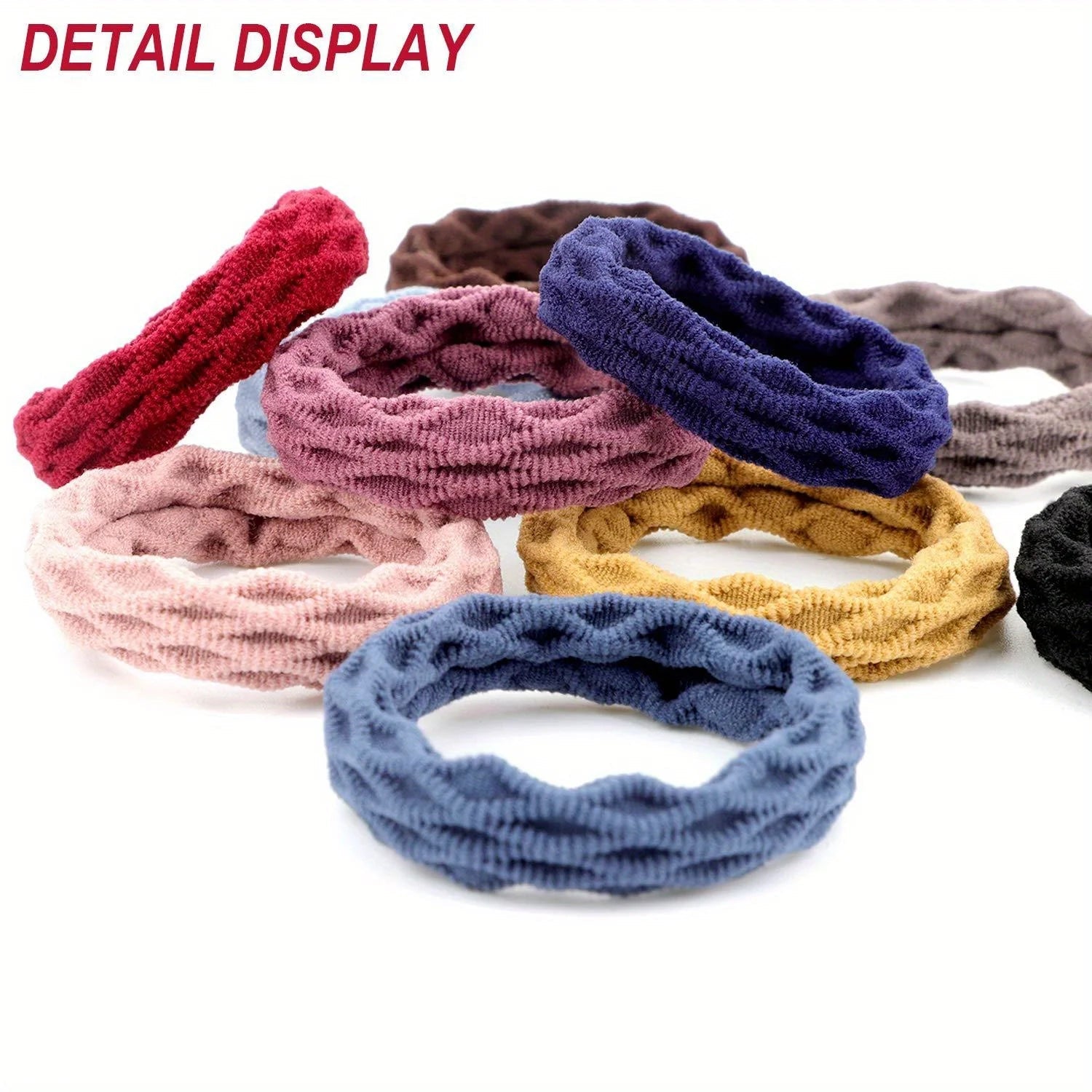 60 Pcs Seamless Hair Ties Ponytail Holders Thick Elastic Hair Tie Cotton No Crease Hair Band Lightweight Highly Elastic - PratSN