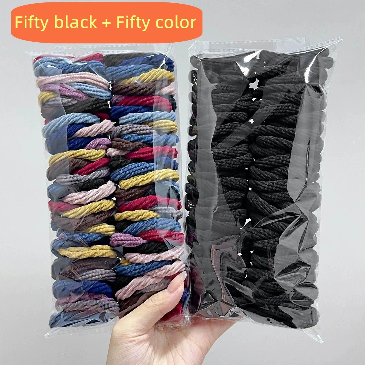 60 Pcs Seamless Hair Ties Ponytail Holders Thick Elastic Hair Tie Cotton No Crease Hair Band Lightweight Highly Elastic - PratSN