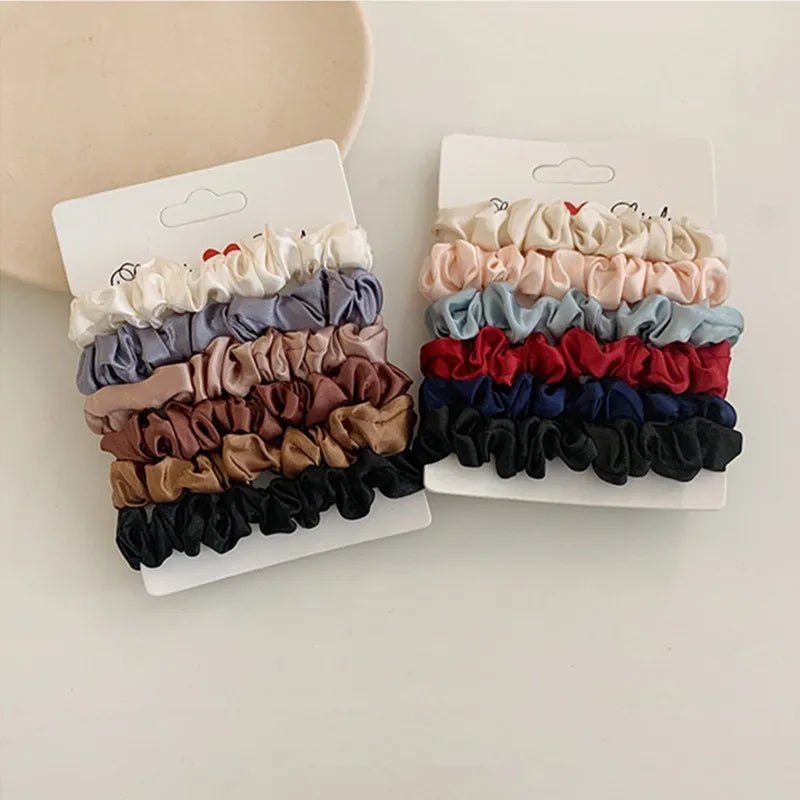 6/12 PCS Elegant women's headband, rubber band, elastic band, softer than silk hair | Satin headband | - PratSN