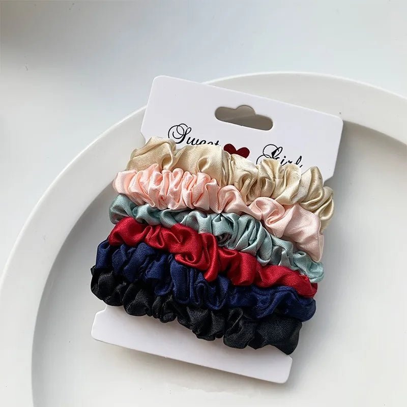 6/12 PCS Elegant women's headband, rubber band, elastic band, softer than silk hair | Satin headband | - PratSN