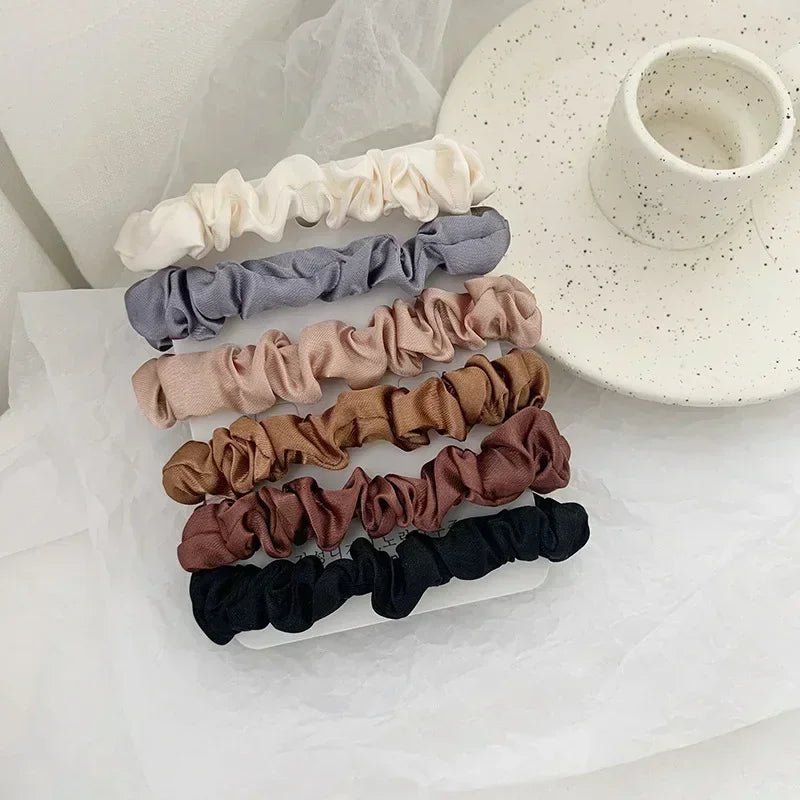 6/12 PCS Elegant women's headband, rubber band, elastic band, softer than silk hair | Satin headband | - PratSN
