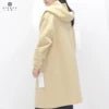 6204 - SKAZI - Beige Coat Causal Women's Outerwear with Hood Two Large Pockets on the Front Custom Girls Clothing - PratSN