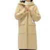 6204 - SKAZI - Beige Coat Causal Women's Outerwear with Hood Two Large Pockets on the Front Custom Girls Clothing - PratSN