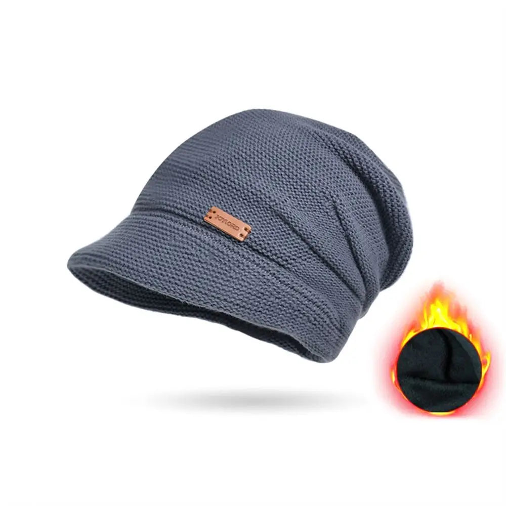 Women Girl Autumn Winter Soft  Knitted Hat Warm Thickened Fleece Lined Beanies Casual Outdoor Windproof Bonnet