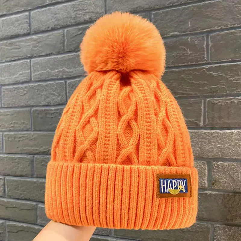 Winter Knitted Woolen Hat Women Warm Beanies Outdoor Cold-proof Ears Cap