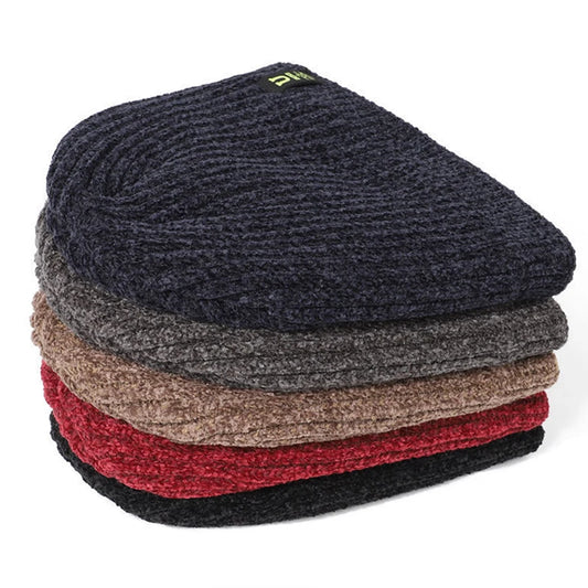 Unisex Two-Tone Winter Hats Add Fur Lined Men And Women Fashion Warm Beanie Cap Casual Winter Knitted Hats