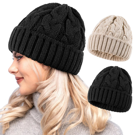 Women Hat 2025 Autumn Handmade Female Warm Cap Knitted Beanie Girl Hats  Thick Stretchy Hats