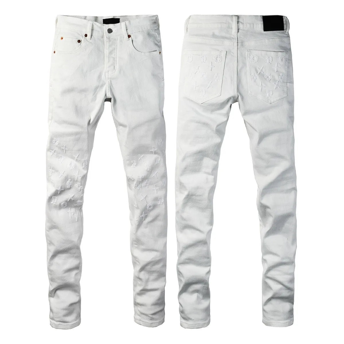 Men Jeans Fashion High Street Retro wash Light Blue Distressed Tie Dye  Stretch Skinny Button Fly Hole Ripped Jeans Pants