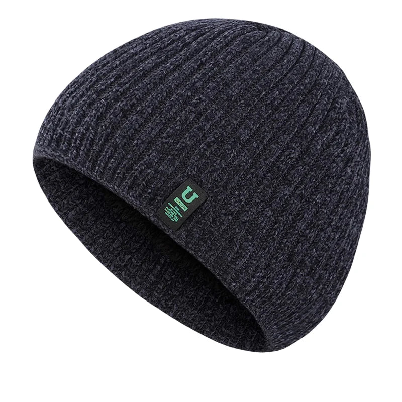 Unisex Two-Tone Winter Hats Add Fur Lined Men And Women Fashion Warm Beanie Cap Casual Winter Knitted Hats