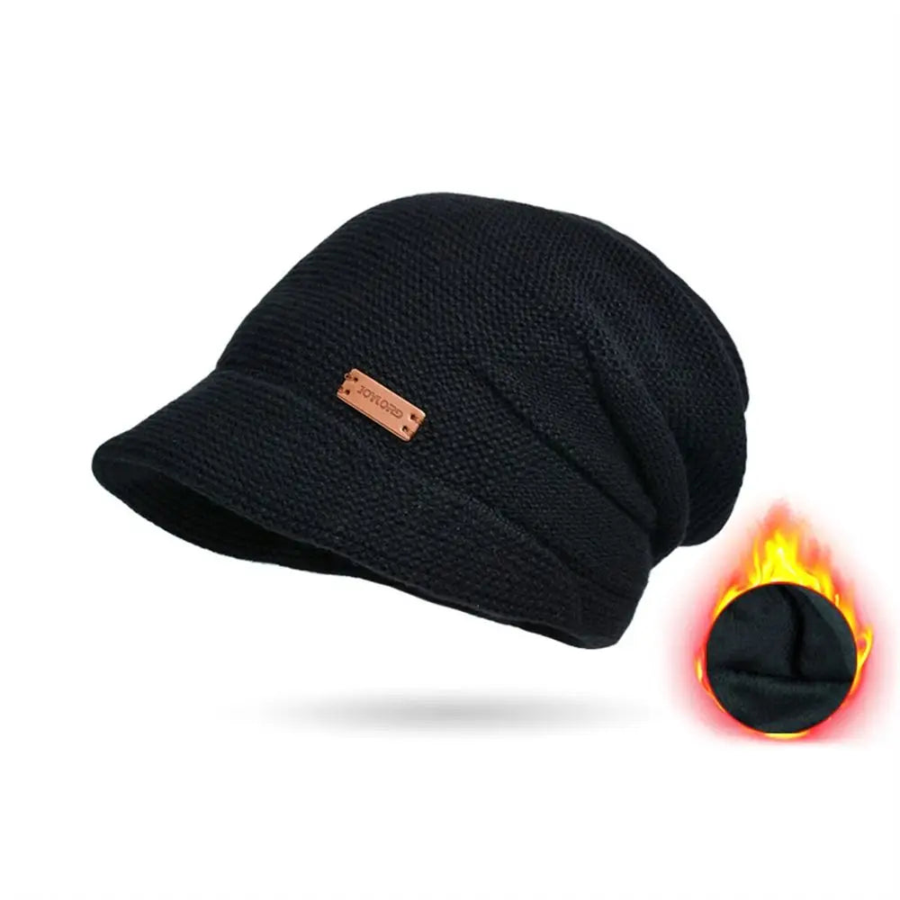 Women Girl Autumn Winter Soft  Knitted Hat Warm Thickened Fleece Lined Beanies Casual Outdoor Windproof Bonnet