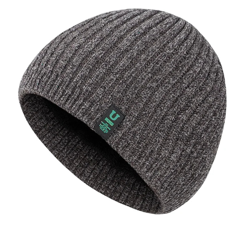 Unisex Two-Tone Winter Hats Add Fur Lined Men And Women Fashion Warm Beanie Cap Casual Winter Knitted Hats