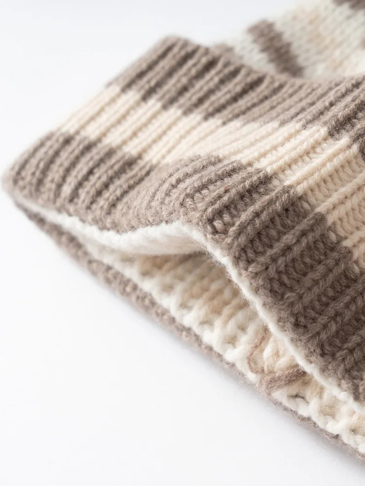 Women 100%Cashmere Hat Autumn Winter Faire Isle Jacquard Hats Soft Warm Pullover Caps Casual Style Cashmere Hats