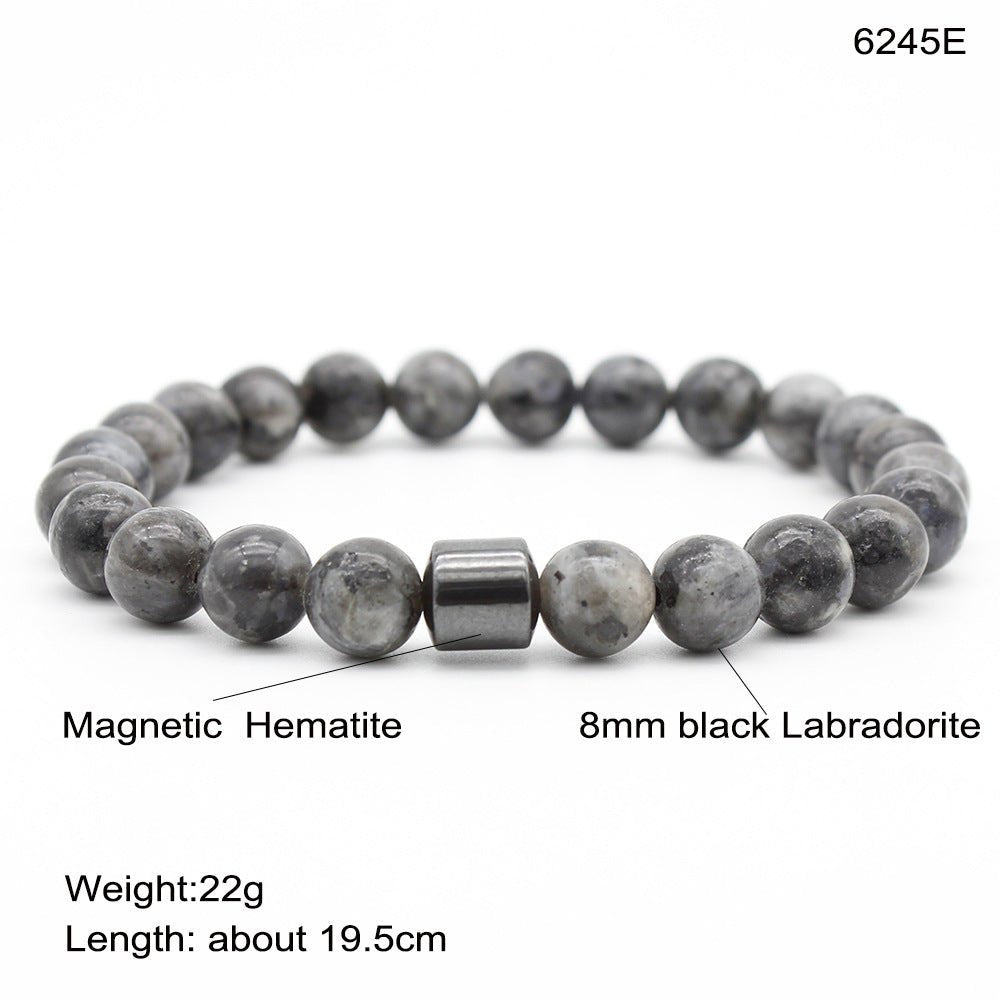 A couple of Black Stone Tiger Eye Bead Bracelets - PratSN