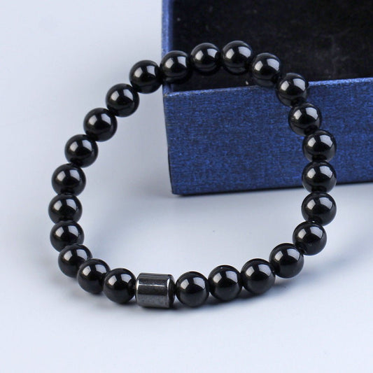 A couple of Black Stone Tiger Eye Bead Bracelets - PratSN