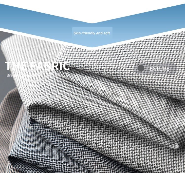 Accessible Luxury Quality Houndstooth Slim - Fit Business Drape Pants for Men - PratSN