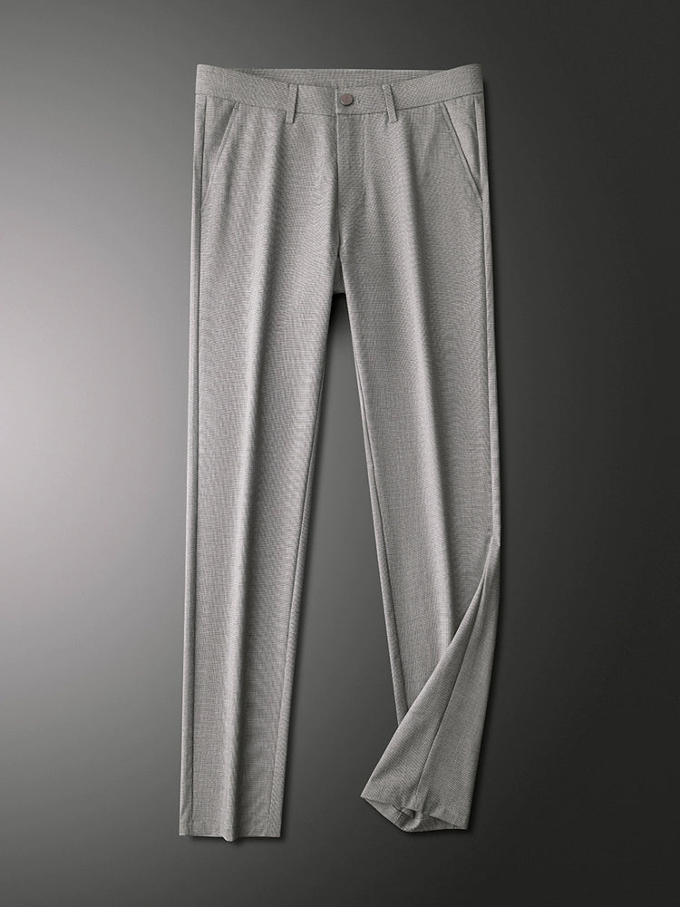 Accessible Luxury Quality Houndstooth Slim - Fit Business Drape Pants for Men - PratSN