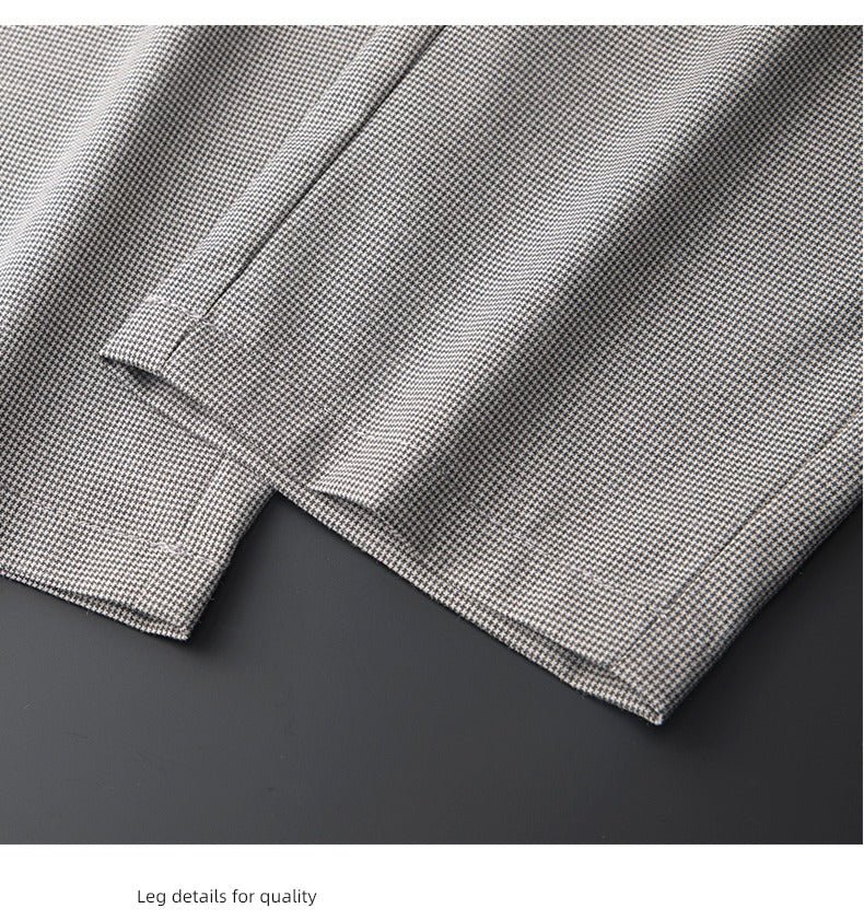 Accessible Luxury Quality Houndstooth Slim - Fit Business Drape Pants for Men - PratSN