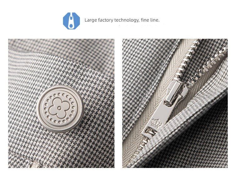 Accessible Luxury Quality Houndstooth Slim - Fit Business Drape Pants for Men - PratSN