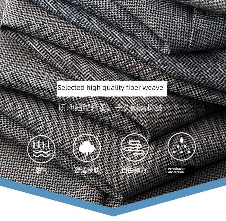 Accessible Luxury Quality Houndstooth Slim - Fit Business Drape Pants for Men - PratSN