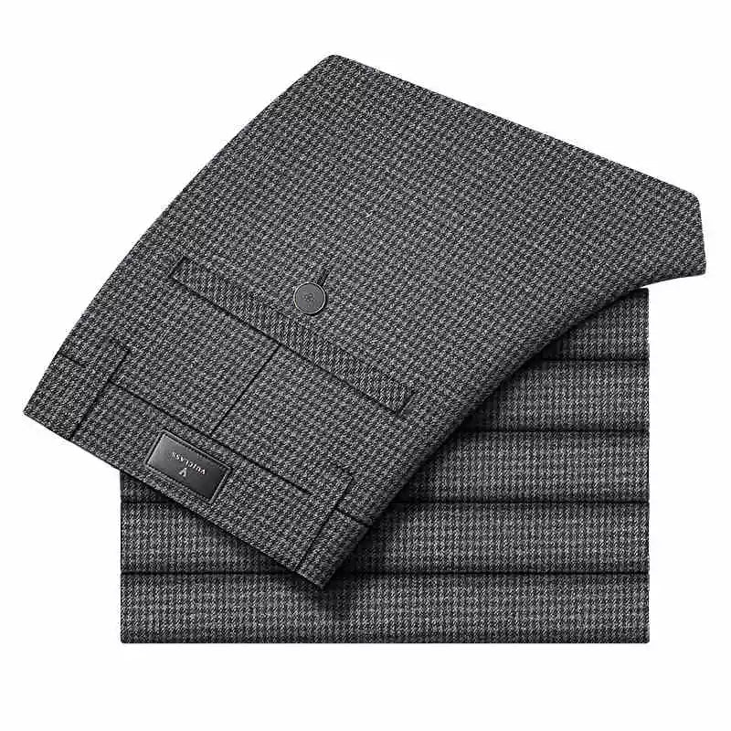 Accessible Luxury Quality Houndstooth Slim - Fit Business Drape Pants for Men - PratSN